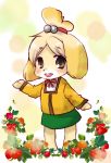  1girl blonde_hair doubutsu_no_mori furry hair_ornament nintendo shizue_(doubutsu_no_mori) short_hair solo 