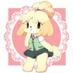  1girl blonde_hair doubutsu_no_mori furry hair_ornament nintendo shizue_(doubutsu_no_mori) short_hair solo 