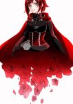  1girl flower rose ruby_rose rwby simple_background smile solo white_background 