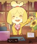  1girl blonde_hair doubutsu_no_mori furry hair_ornament nintendo shizue_(doubutsu_no_mori) short_hair solo 