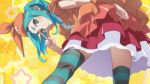  1girl ass blue_hair green_eyes monogatari_(series) ononoki_yotsugi tsukimonogatari 