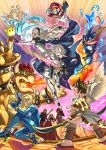  10s battle blonde_hair blue_eyes bowser dual_persona elise_(fire_emblem_if) fire fire_emblem fire_emblem_if greninja kozaki_yuusuke mario marx_(fire_emblem_if) metroid my_unit_(fire_emblem_if) nintendo official_art pit_(kid_icarus) pokemon pokemon_(game) pokemon_xy rosetta_(mario) ryouma_(fire_emblem_if) samus_aran super_mario_bros. super_mario_galaxy super_smash_bros. sword weapon zero_suit 