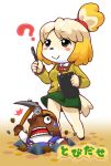  1boy 1girl blonde_hair character_request doubutsu_no_mori furry hair_ornament nintendo shizue_(doubutsu_no_mori) short_hair 