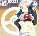  1girl blue_eyes blue_hair cosplay female hikari_(pokemon) long_hair nintendo poke_ball pokemon pokemon_(anime) pokemon_(game) pokemon_dppt smile solo team_rocket team_rocket_(cosplay) uniform 