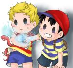  2boys black_hair blonde_hair lucas male_focus mikuma_(mother) mother_(game) mother_2 mother_3 multiple_boys ness nintendo short_hair snake 