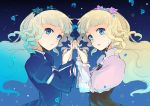  2girls blonde_hair blue_eyes braid breasts dress dual_persona flower hairband long_hair looking_at_viewer multicolored_hair multiple_girls open_mouth rose shirley_fennes tales_of_(series) tales_of_legendia tears water 