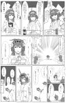  4girls admiral_(kantai_collection) comic commentary_request greyscale highres kantai_collection kongou_(kantai_collection) mechanist08 monochrome multiple_girls translation_request 