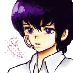  1boy artist_request fujinami_ryuunosuke heart male_focus solo upper_body urusei_yatsura violet_eyes white_background 