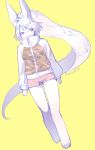  1girl copyright_request furry long_hair miyubi-e ponytail rabbit violet_eyes white_hair 