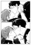  2boys blush free! kiss male_focus matsuoka_rin monochrome multiple_boys short_hair sweat tagme yamazaki_sousuke yaoi 