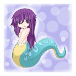  chibi fang lamia purple_hair 