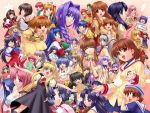  air clannad everyone fujibayashi_kyou fujibayashi_ryou furukawa_nagisa highres ibuki_fuuko ichinose_kotomi kamio_haruko kamio_misuzu kanon kawasumi_mai key_(company) kirishima_kano kunisaki_yukito kurata_sayuri minase_akiko minase_nayuki misaka_shiori okazaki_tomoya okazaki_ushio sakagami_tomoyo sawatari_makoto school_uniform tohno_minagi tsukimiya_ayu zen 