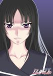  ga-rei ga-rei_zero isayama_yomi lips long_hair misnon_the_great purple_eyes school_uniform smile solo violet_eyes 