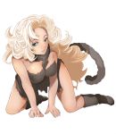  all_fours ayla bad_id blonde_hair boots chrono_trigger curly_hair green_eyes long_hair solo tail very_long_hair wavy_hair 