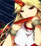  bad_hands bad_id blonde_hair colored_eyelashes horn horns hoshiguma_yuugi long_hair red_eyes sakazuki sake slit_pupils touhou 