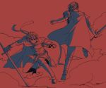  crossover fire_emblem fire_emblem:_mystery_of_the_emblem fire_emblem:_souen_no_kiseki fire_emblem_mystery_of_the_emblem fire_emblem_path_of_radiance gloves headband ike male marth monochrome red red_background super_smash_bros. sword weapon 