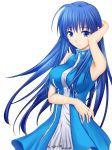  armpits big_wednesday blue blue_eyes blue_hair dress long_hair pangya 