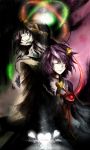  closed_eyes collie heart komeiji_koishi komeiji_satori purple_hair siblings silver_hair sisters touhou 