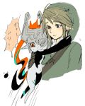 brown_hair hat hug insect link lowres midna nintendo pointy_ears red_eyes scared the_legend_of_zelda twilight_princess 