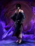  1boy black_hair holding holding_weapon japanese_clothes katana male_focus nameless_samurai samurai sandals sheath shiroton_(kazamineko) solo standing sword way_of_the_samurai way_of_the_samurai_2 weapon 