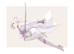  1girl high_heels pixiv_manga_sample rapier rwby solo sword thigh-highs white_hair winter_schnee 