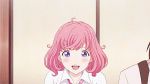  1girl animated animated_gif blue_eyes face kofuku noragami pink_hair smile 