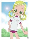  asuka_momoko blonde_hair buruma child gym_uniform hatomugisan ojamajo_doremi 