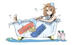  1girl bare_shoulders barefoot bath brown_eyes brown_hair gelbii_353 norma_beatty nude short_hair tales_of_(series) tales_of_legendia water 