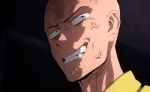  1boy angry animated animated_gif bald male_focus one-punch_man saitama_(one-punch_man) teeth 