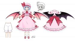  1girl a-pose ascot bat_wings bloomers blue_hair bobby_socks brooch closed_mouth collared_shirt dot_nose frilled_shirt_collar frills from_behind full_body hat hat_ribbon high_heels hirano_katsuyuki jewelry looking_at_viewer mary_janes mob_cap non-web_source official_art open_mouth pink_hat pink_skirt pointing_out_the_details puffy_short_sleeves puffy_sleeves red_ascot red_eyes red_shoes remilia_scarlet ribbon shirt shoes short_sleeves skirt skirt_set smile socks solo touhou touhou_spell_carnival white_bloomers white_socks wings wrist_cuffs 
