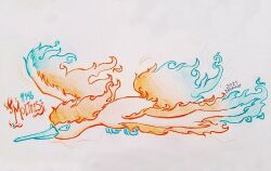  animal_focus artist_name closed_mouth commentary dated english_commentary fiery_wings fire full_body limited_palette moltres no_humans pokedex_number pokemon pokemon_(creature) pokemon_focus solo traditional_media v-shaped_eyes white_background wings zerokirbyarts 