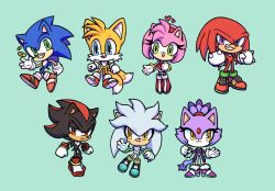  2girls 5boys :3 :d amy_rose animal_ears animal_nose aqua_background bazukat_art black_fur blaze_the_cat blue_eyes blue_fur bob_cut cat_ears cat_girl chibi chibi_only clenched_hand closed_mouth dress echidna_boy everyone fox_boy fox_tail full_body fur-trimmed_shoes gloves green_eyes grey_fur grin half-closed_eyes heart hedgehog_boy hedgehog_girl jewelry knuckles_the_echidna multicolored_fur multicolored_shoes multiple_boys multiple_girls multiple_tails open_mouth orange_eyes pants pink_fur pink_hair purple_dress purple_fur purple_hair red_dress red_fur red_shoes ring ring_(sonic) shadow_the_hedgehog shoes silver_the_hedgehog simple_background smile sonic_(series) sonic_the_hedgehog spiked_gloves tail tails_(sonic) teeth two-tone_shoes two-tone_tail unamused violet_eyes white_fur white_gloves white_pants yellow_eyes yellow_fur 