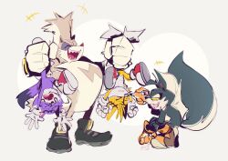  4boys absurdres animal_ears artist_self-insert bullying closed_eyes closed_mouth fangs fox_boy fox_ears fox_tail grin highres holding holding_another's_leg holding_marker laughing marker multiple_boys odd_the_wolf original rough_the_skunk siblings skunk_boy skunk_ears skunk_tail smile tail tails_(sonic) tumble_the_skunk upside-down white_background 