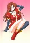  00s 1girl artist_request breasts choker eclair_(kiddy_grade) female kiddy_grade large_breasts long_hair redhead solo 