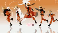  1boy coat evolutionary_line facial_mark flak_jacket forehead_protector highres jacket konohagakure_symbol male_focus naruto_(classic) naruto_(series) naruto_shippuuden orange_jacket orange_pants pants rasengan ruoxuanxuanorz sennin_mode solo spiky_hair uzumaki_naruto uzumaki_symbol whisker_markings white_coat 
