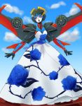  akycoo autobot blue_eyes dress flower lipstick makeup mecha_girl transformers windblade_(transformers) wings 