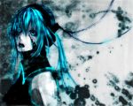  1girl aqua_eyes aqua_hair bangs blue_eyes blue_hair commentary_request creepy empty_eyes hatsune_miku long_hair open_mouth sasaki_ryou sidelocks solo twintails vocaloid wallpaper 