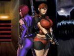  2girls breasts capcom claire_redfield company_connection crossover dino_crisis huge_breasts multiple_girls regina resident_evil 