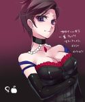  1girl breasts brown_hair cleavage disney elbow_gloves gloves kokuchuutei mary_poppins short_hair solo 