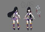  1girl character_sheet dress full_body lowres momoiro_clover_z official_art production_art purple_dress sushio takagi_reni 
