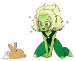  1girl green_skin peridot_(steven_universe) rabbit smile steven_universe 