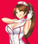  1girl akali breasts copyright_request large_breasts league_of_legends nurse 