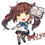  1girl :d animal_ears book brown_hair fang final_fantasy final_fantasy_xiv lowres miqo&#039;te momoko_(momopoco) open_book open_mouth simple_background slit_pupils smile solo tail twintails white_background 