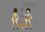  1girl character_sheet dress full_body lowres momoiro_clover_z official_art production_art sushio tamai_shiori yellow_dress 