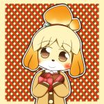  1girl blonde_hair dog doubutsu_no_mori furry hair_ornament nintendo ponytail shizue_(doubutsu_no_mori) short_hair solo uniform 