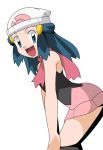  1girl blue_eyes blue_hair female hainchu hikari_(pokemon) long_hair nintendo pokemon skirt smile 