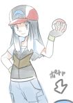  1girl blue_eyes blue_hair cosplay crossdressinging female hainchu hikari_(pokemon) long_hair nintendo poke_ball pokemon satoshi_(pokemon) satoshi_(pokemon)_(cosplay) sketch 