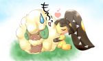  00s 10s blush fur grass heart hug mawile pokemon pokemon_(game) pokemon_bw pokemon_rse sweatdrop tsukakuro whimsicott 