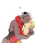  2girls 2gold amputee closed_eyes dragon_age dragon_age:_inquisition elf freckles grey_skin heart horns inquisitor_(dragon_age) kiss multiple_girls pointy_ears sera_(dragon_age) sleeveless spoilers toned yuri 