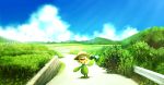  90s clouds grass hat landscape plant pokemon pokemon_(game) pokemon_gsc ribero scenery sky sunflora waving 